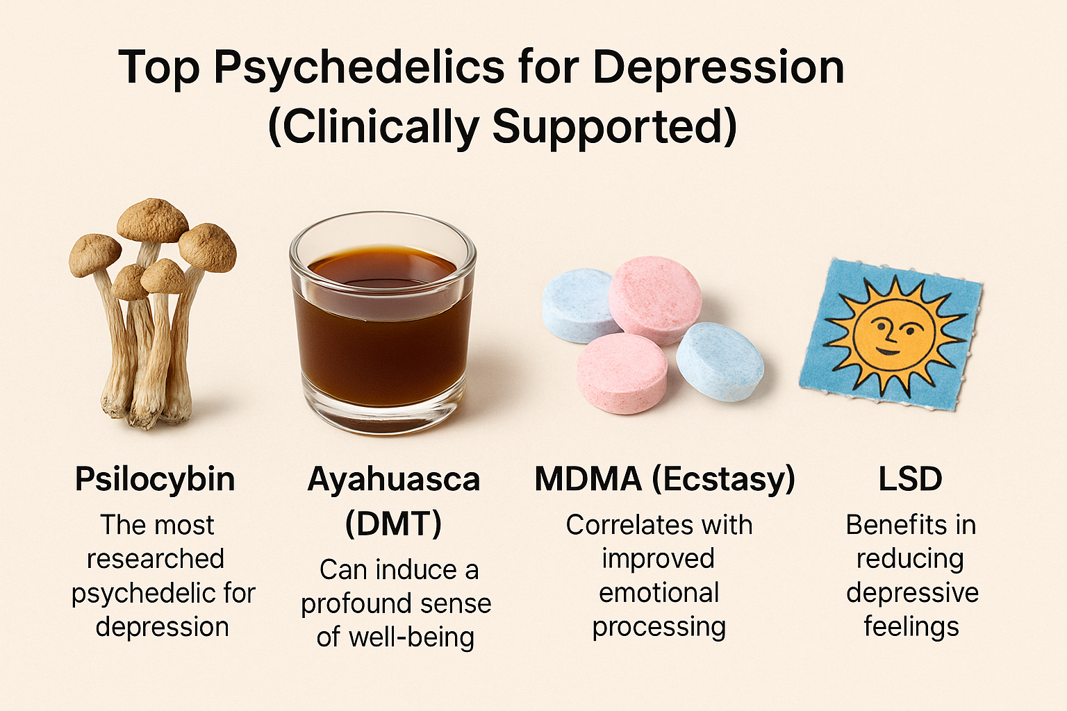 Top Psychedelics for Depression (Clinically Supported)