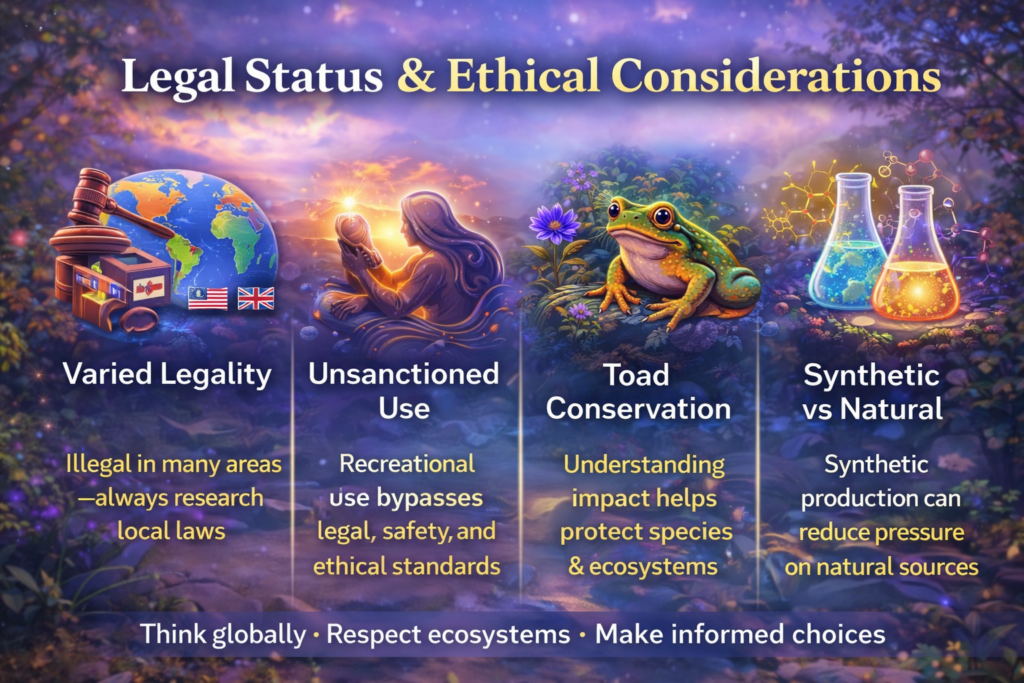 5-MeO-DMT, 5-MeO-DMT guide, 5-MeO-DMT explained, what is 5-MeO-DMT, 5-MeO-DMT effects, 5-MeO-DMT duration, 5-MeO-DMT safety, 5-MeO-DMT risks, 5-MeO-DMT harm reduction, 5-MeO-DMT education, 5-MeO-DMT awareness, 5-MeO-DMT information, 5-MeO-DMT research, 5-MeO-DMT science, 5-MeO-DMT how it works, how does 5-MeO-DMT work, 5-MeO-DMT serotonin receptors, 5-MeO-DMT brain effects, 5-MeO-DMT nervous system, 5-MeO-DMT neuroscience, 5-MeO-DMT mechanism of action, 5-MeO-DMT experience explained, 5-MeO-DMT subjective effects, 5-MeO-DMT intensity, 5-MeO-DMT fast onset, 5-MeO-DMT short duration, 5-MeO-DMT peak effects, 5-MeO-DMT after effects, 5-MeO-DMT integration, psychedelic integration guide, post psychedelic integration, 5-MeO-DMT emotional effects, 5-MeO-DMT psychological effects, ego dissolution psychedelic, ego death education, non dual psychedelic experience, altered states of consciousness, non ordinary states education, 5-MeO-DMT vs DMT, difference between DMT and 5-MeO-DMT, 5-MeO-DMT non visual psychedelic, tryptamine psychedelics, tryptamine education, serotonin psychedelics explained, psychedelic brain chemistry, psychedelic consciousness research, psychedelics and awareness, psychedelic self exploration, 5-MeO-DMT wellness discussion, psychedelic wellness education, psychedelic harm reduction guide, psychedelic safety awareness, psychedelic preparation mindset, set and setting education, psychedelic sitter importance, 5-MeO-DMT contraindications, 5-MeO-DMT antidepressant interaction, 5-MeO-DMT MAOI risk, psychedelic drug interactions, serotonin syndrome psychedelics, psychedelic mental health risks, psychedelic emotional readiness, 5-MeO-DMT legal status, is 5-MeO-DMT legal, 5-MeO-DMT legality USA, 5-MeO-DMT legality UK, 5-MeO-DMT legality Europe, psychedelic legal awareness, psychedelic law education, 5-MeO-DMT ethics, psychedelic ethics education, toad conservation awareness, toad venom ethics, synthetic vs natural 5-MeO-DMT, sustainable psychedelics, ethical psychedelic education, psychedelic responsibility, responsible psychedelic awareness, psychedelic education platform, psychedelic learning hub, TrippyBloom psychedelic guide, TrippyBloom education blog, TrippyBloom harm reduction, TrippyBloom psychedelic education, psychedelic knowledge base, educational psychedelic article, harm reduction psychedelics, psychedelic risk education, psychedelic safety guide, psychedelic personal growth education, psychedelic reflection practices, psychedelic mindfulness education, psychedelic awareness content, informed psychedelic decisions, psychedelic respect and safety, advanced psychedelic education, strongest psychedelics explained, powerful psychedelics awareness, short acting psychedelics guide, psychedelic neuroscience education, psychedelic integration practices, learning about psychedelics safely, psychedelic education 2026, modern psychedelic education, future of psychedelic awareness